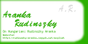 aranka rudinszky business card